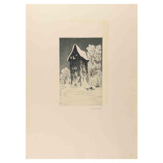Fritz Schwimbeck, In Schnee, Etching, 1918 For Sale