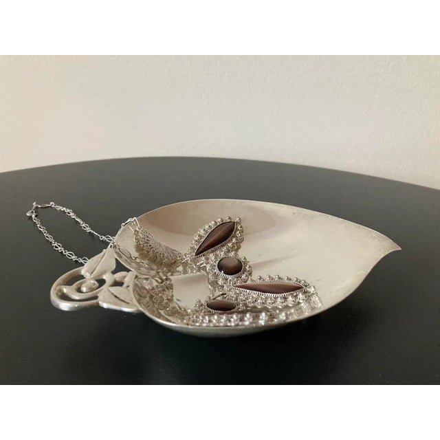 Tiffany & Co Midcentury Heart Shaped Modern Sterling Silver Jewelry Dish For Sale - Image 12 of 12