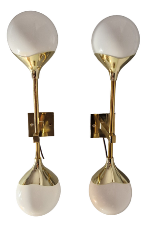 Glass Cup Sconces from Alberello, Set of 2