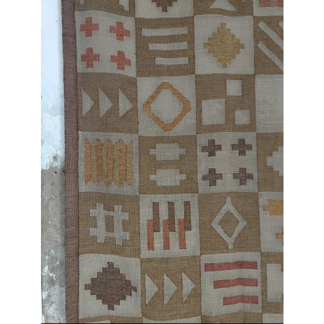 Large Abstract Wool Wall Tapestry, Sweden, 1988 For Sale - Image 4 of 12