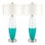 Vintage Murano Glass Lamps Aqua White For Sale