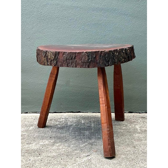 This unique vintage side table is a masterful celebration of nature's geometry, perfectly capturing the spirit of Organic...
