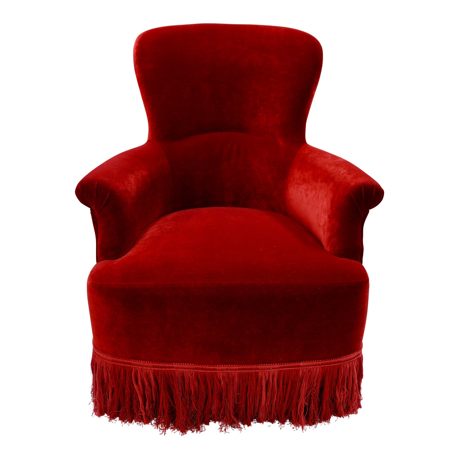 Italian Style Red Velvet Chair Chairish