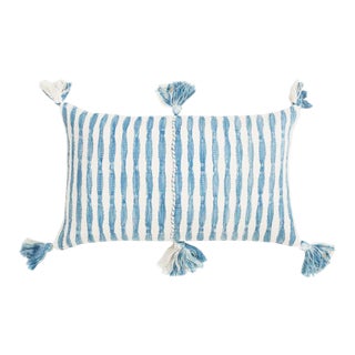 Faded Indigo Stripe Antigua Pillow For Sale
