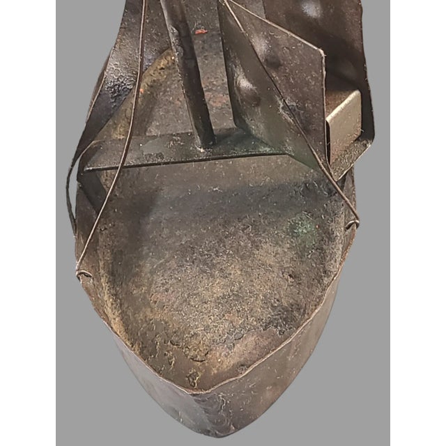 Antique Metal Viking Ship Ashtray Cigar Boat Smoke Stand Match Holder Nautical Germany For Sale - Image 6 of 11