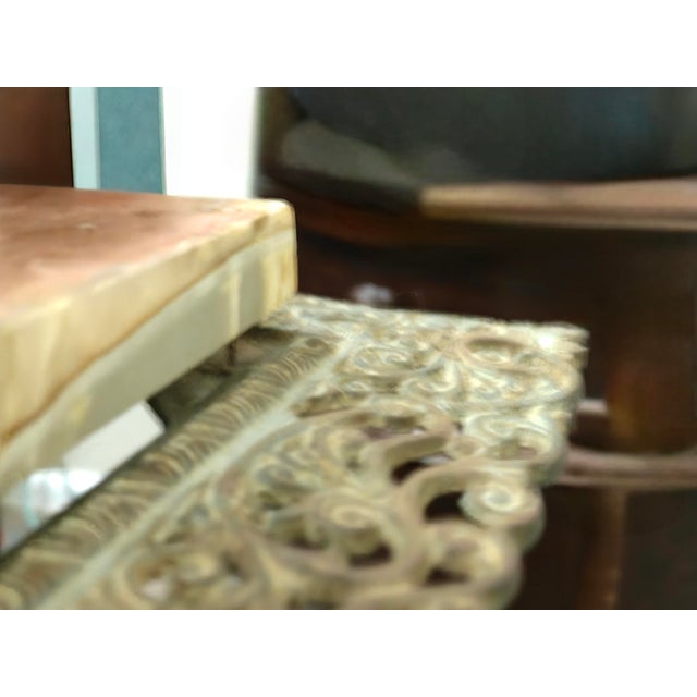 Onyx 1890's Nb&iw Victorian Dragon Head Cast Iron and Onyx Stand For Sale - Image 8 of 10