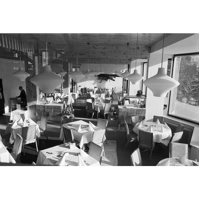 White Opaque Ceiling Lamp, 1960s For Sale - Image 10 of 11