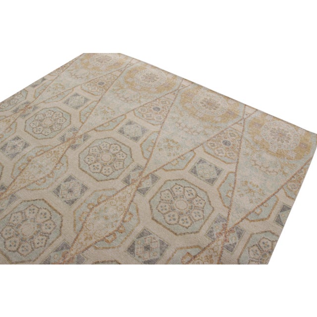 Rug & Kilim Rug & Kilim’s Oversized Kaleidoscope Rug in Cream and Blue , 12x16 For Sale - Image 4 of 7