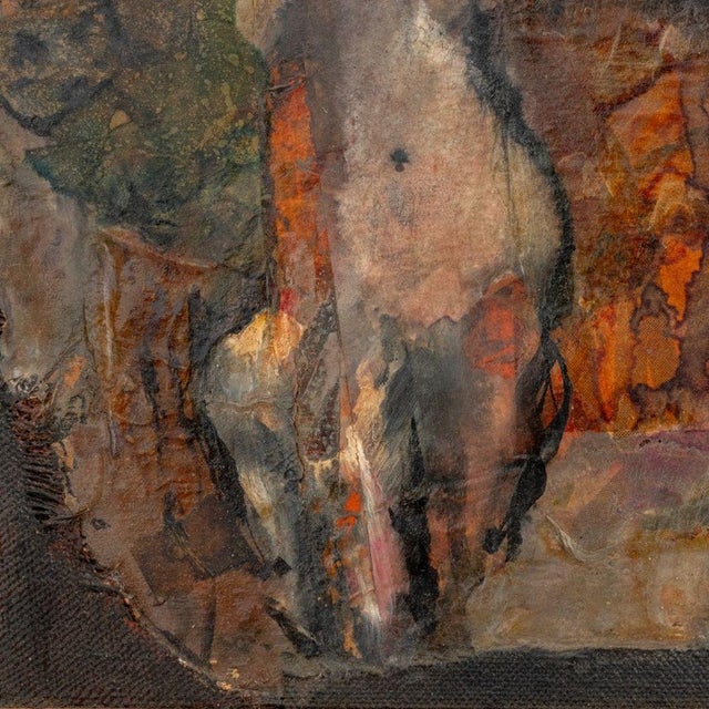 Abstract Elfi Schuselka Abstract Figural Mix Media Collage For Sale - Image 3 of 6