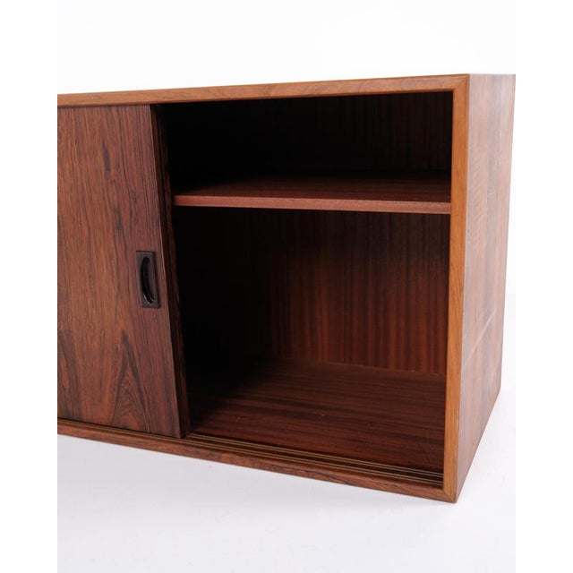 Brown Danish Wall Mounted Cabinet in Rosewood with Sliding Doors, 1960s For Sale - Image 8 of 10