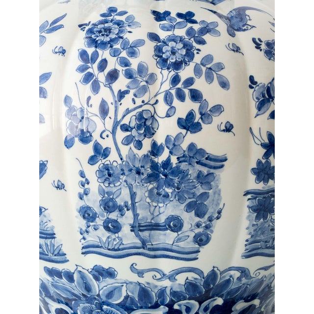 Delftware Floor Vase in Blue and White Chinoiserie by Plateelbakkerij Ram Arnhem, 1940s For Sale - Image 12 of 14