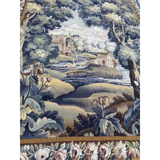 Antique French Aubusson Tapestry, 1940s For Sale - Image 9 of 18