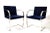 Mies Van Der Rohe for Knoll Stainless Steel Brno Chairs Blue Velvet 1977, Pair For Sale - Image 13 of 13