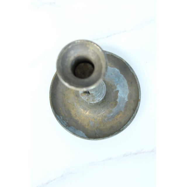 1850-1890's Louis XVI Unlaquered French Brass Chamber/Candle Holder For Sale In Los Angeles - Image 6 of 6