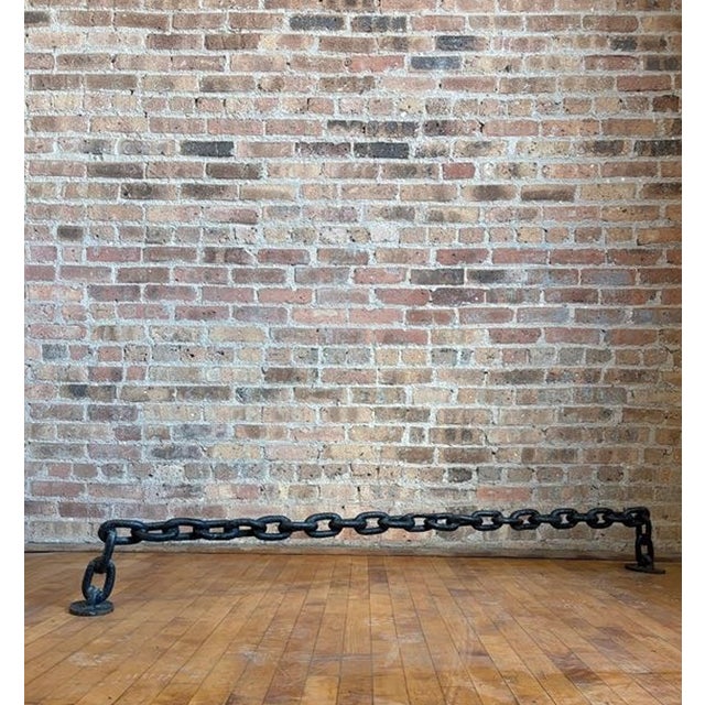 Late 20th Century Custom Brutalist Architectural Salvage Chainlink Bar Rail For Sale - Image 12 of 12