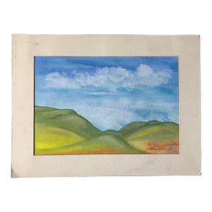 Late 20th Century Abstract Landscape Watercolor Painting by Frealon Norden Bibbins