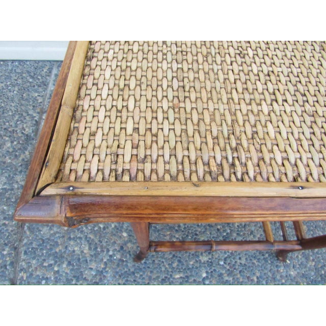 English Country Home Antique English Bamboo Table For Sale - Image 4 of 17
