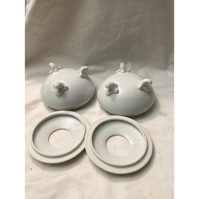 French Vintage Footed Bouillon Cups Dialed After Lemogues- a Pair For Sale - Image 3 of 5