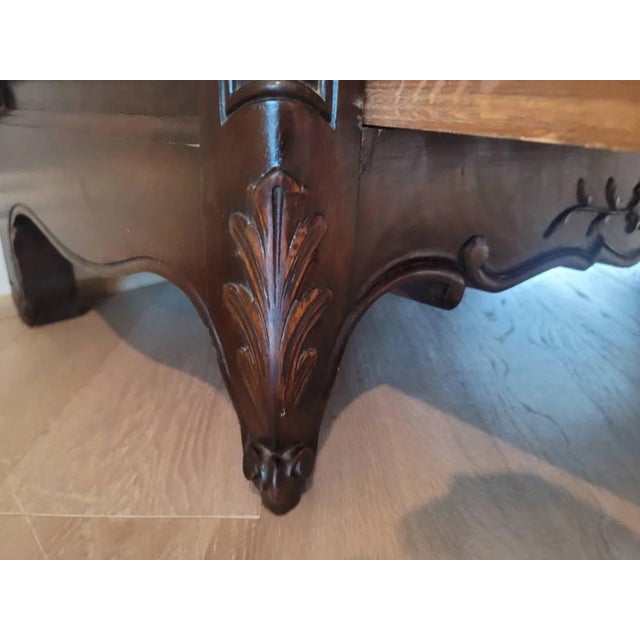Brown Fine Antique Country French Provincial Louis XV Style Carved Solid Wood & Bronze Chest of Drawers Dresser For Sale - Image 8 of 11