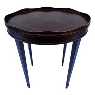 Baker Furniture Barbara Barry Oval Mahogany Drinks Side Table For Sale
