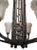 French Art Deco hand-forged wrought iron chandelier by the French artist " Degue ". Decorated in different textures with...