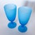 Mid-Century Modern 1960s Carlo Moretti Italy Satinato Frosted Blue Wine Water Glasses - A Pair For Sale - Image 3 of 6