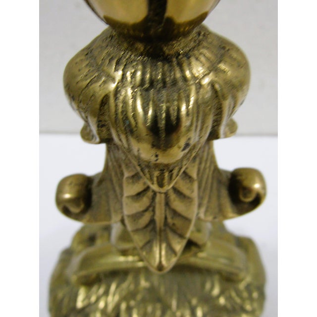 Antique Victorian-Era Solid Brass Doorstop Door Porter For Sale - Image 11 of 16