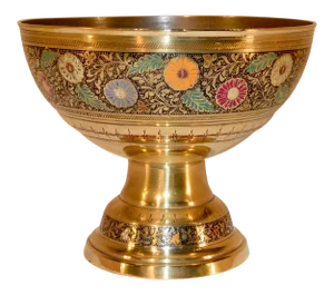 Vintage Brass Pedestal Bowl