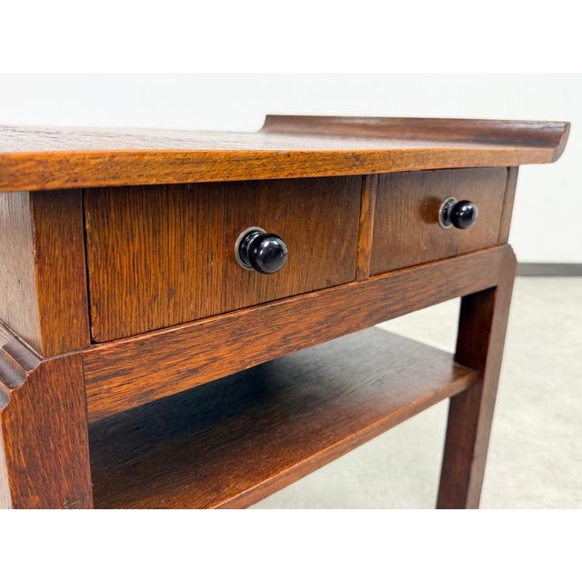 Wood Art Deco Oak Side Table attributed to Lajos Kozma, 1930s For Sale - Image 7 of 11