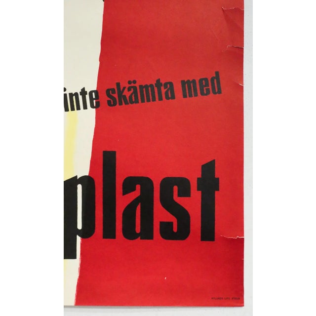 1954 Swedish Advertising Poster - Salveplast (Bandaids) For Sale - Image 4 of 5