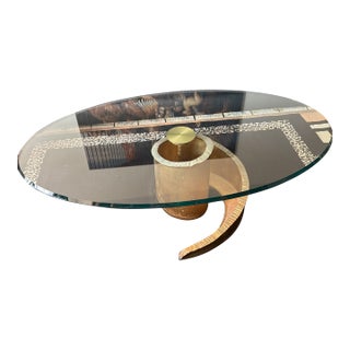 Gorgeous Bronze and Glass Table For Sale
