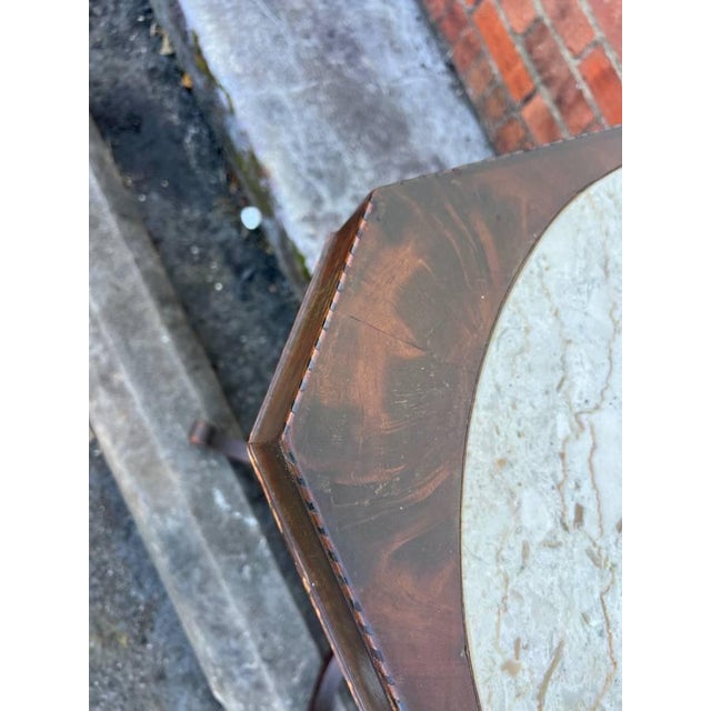 Early 20th Century Antique Early 20th Century Regency Style Flame Mahogany Marble Top Side Tables For Sale - Image 5 of 11