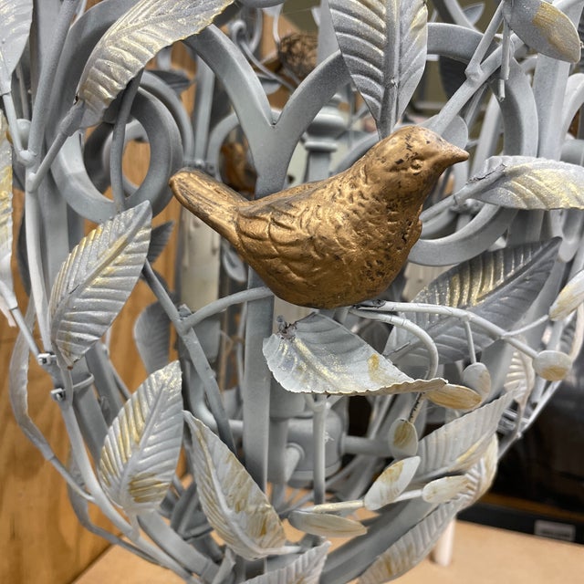 Shabby Chic 1990s Metal Bird Nest Chandelier For Sale - Image 3 of 11