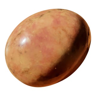 Vintage Italian Alabaster Peach Egg For Sale