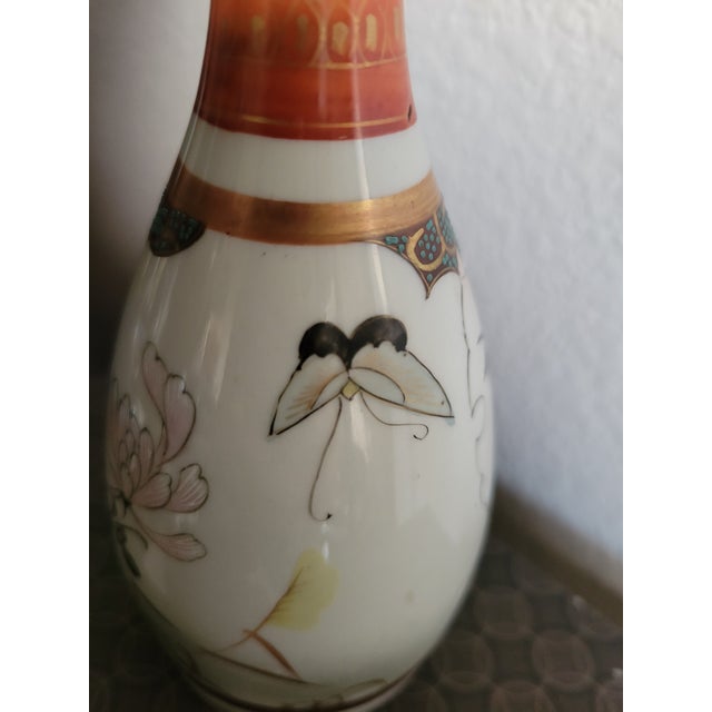 Asian Porcelain Vase With Coralene Details For Sale - Image 9 of 11