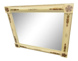 Mid 20th Century Hitchcock Cream & Gold Stenciled Mirror