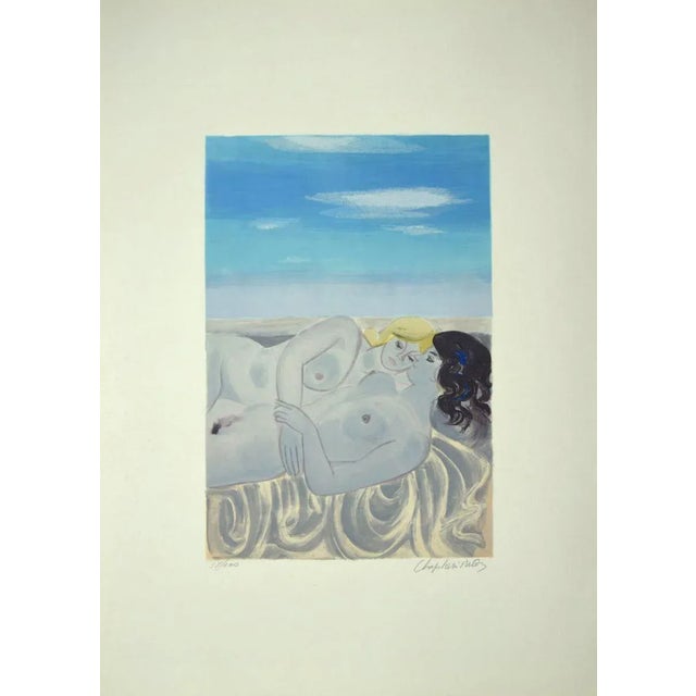 Figure is an original lithograph artwork realized by the artist of the 20th Century. Hand-signed in pencil on the lower...