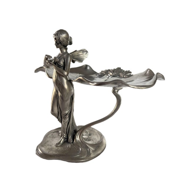 Art Nouveau WMF Art Nouveau Pewter Table Centerpiece Per Albert Mayer Circa 1910 Design For Sale - Image 3 of 10