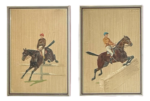 Auguste Legras, Equestrian Scenes, Late 1800s, Chromolithographs, Set of 2