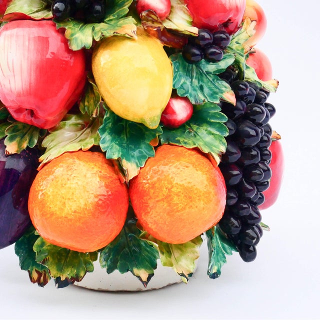 Large Porcelain Fruit Basket in the style of Capodimonte, 1950s For Sale - Image 6 of 8