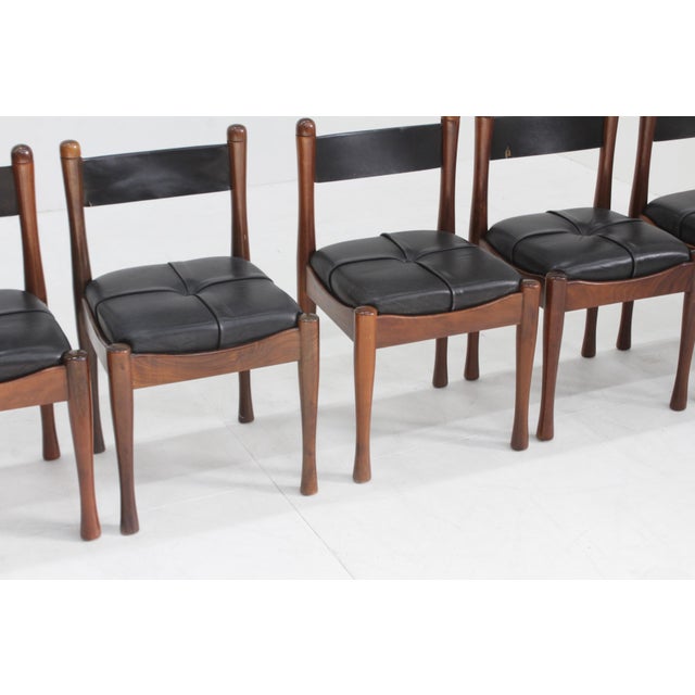 Vintage Italian Dining Chairs by Silvio Coppola for Bernini, 1970s, Set of 6 For Sale - Image 3 of 11