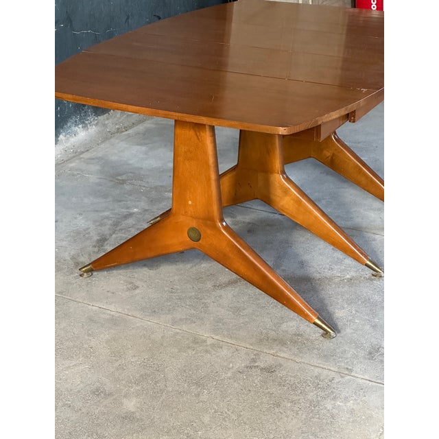 Mid 20th Century Expandable Dining Table Italian Modernist Style For Sale - Image 6 of 9