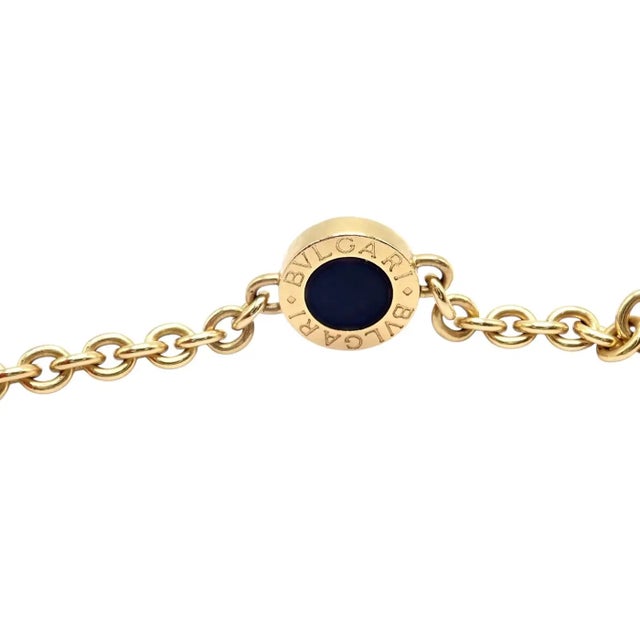 Bulgari Signature Black Onyx Yellow Gold Link Necklace For Sale - Image 9 of 11
