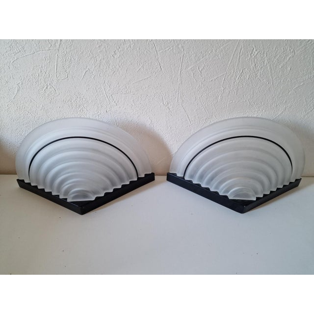 Italian Wall Sconces in Glass, 1980s, Set of 2 For Sale - Image 12 of 12