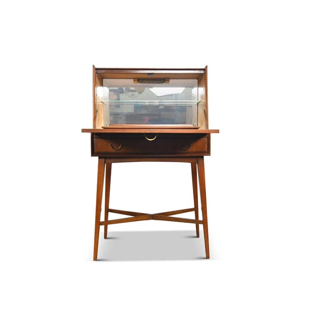 Wood 1950s English Modern Tall Mid Century Cocktail Cabinet For Sale - Image 7 of 13