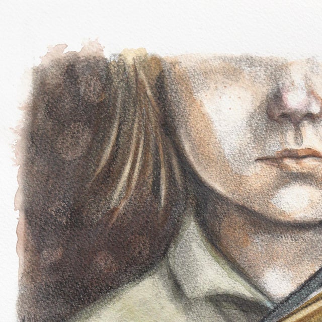 Don't Forget Each Other - Original Figurative Watercolor and Graphite Artwork on Paper For Sale - Image 4 of 7