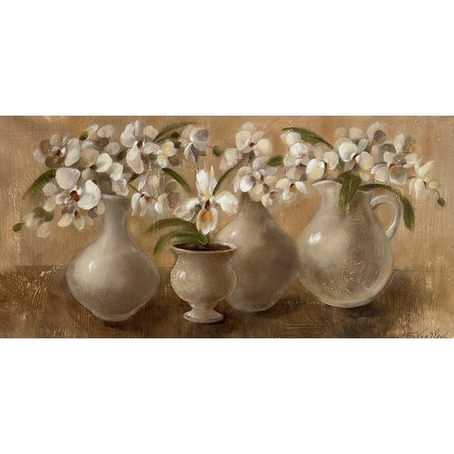 Cluster of Orchids, Original Acrylic Painting For Sale