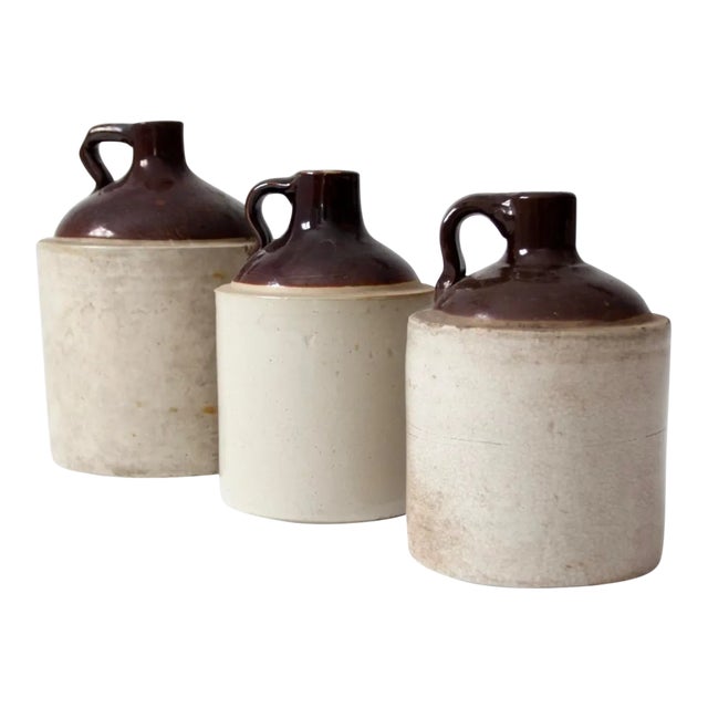Antique Stoneware Crock Jugs - Set of 3 For Sale