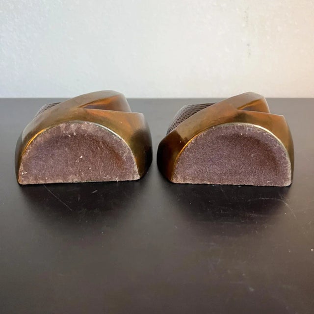 Metal Ben Seibel Copper Teardrop Flame Bookend Set by Jenfred Ware, 1950s For Sale - Image 7 of 8