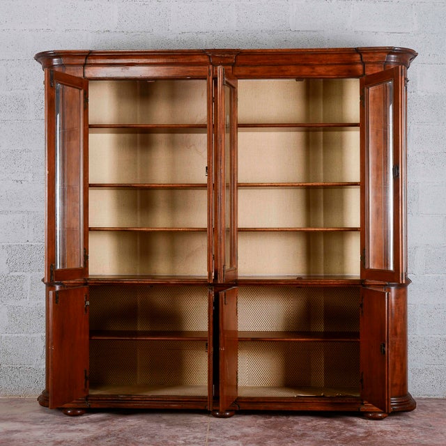 Walnut Display Cabinet Bookcase, 1990s For Sale - Image 16 of 18
